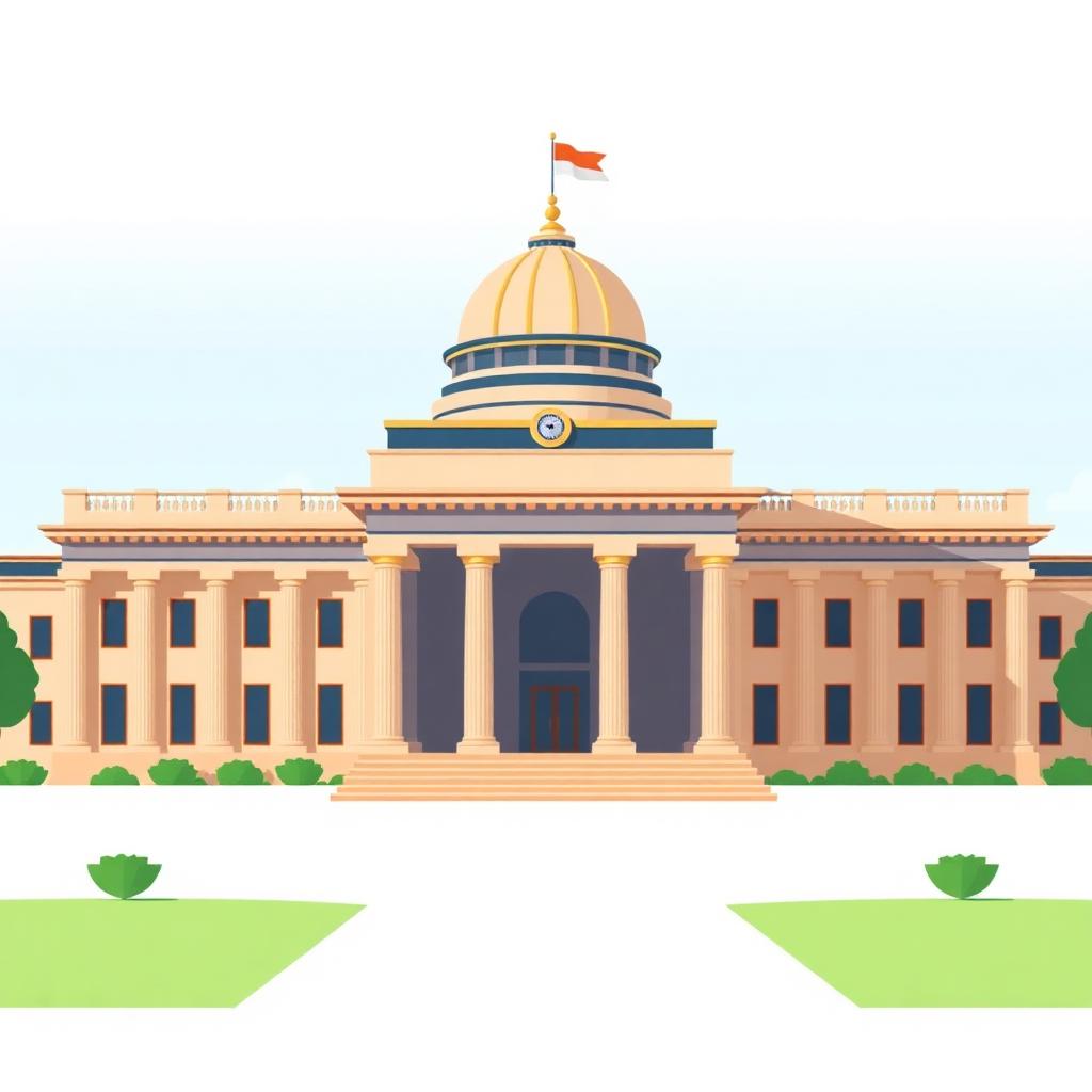 Illustration of the Government of Gujarat secretariat building